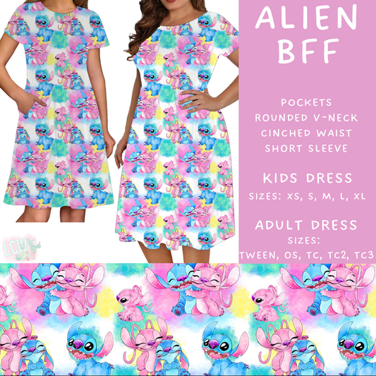 Batch #302 - Magical Faves 11 - Closes 3/12 - ETA early/mid May - Alien Bff Adult & Kids Dresses