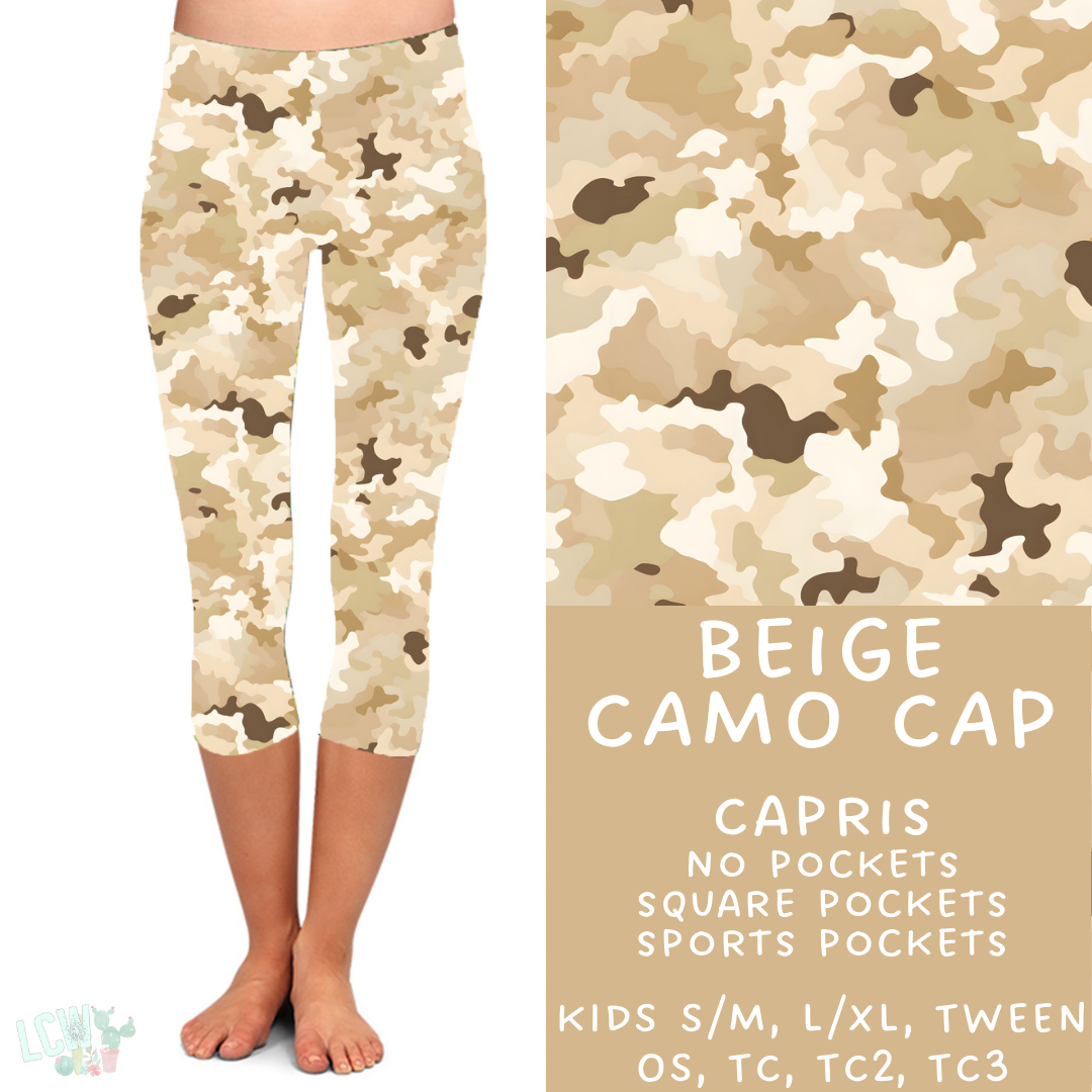 Batch #303 - Camo Colors - Closing 3/13, ETA mid May - Beige Camo Capri Leggings