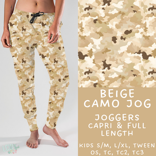 Batch #303 - Camo Colors - Closing 3/13, ETA mid May - Beige Camo Joggers