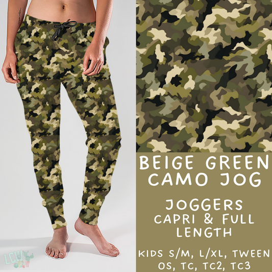 Batch #303 - Camo Colors - Closing 3/13, ETA mid May - Beige Green Camo Joggers