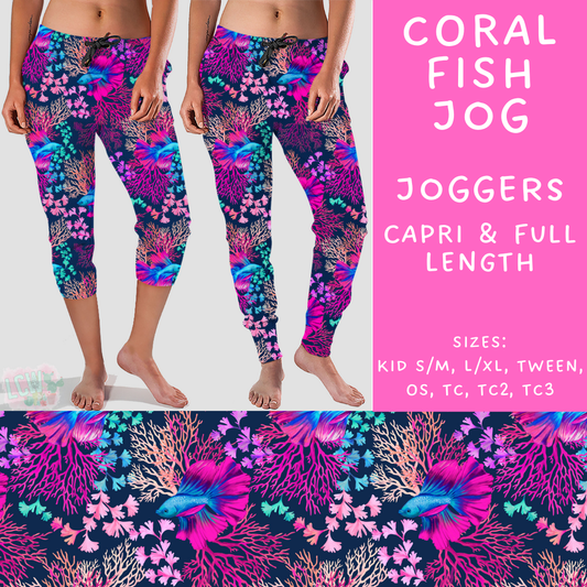 Batch #307 - Sea Life - Closes 3/20 - ETA mid May - Coral Fish Full and Capri Length Joggers