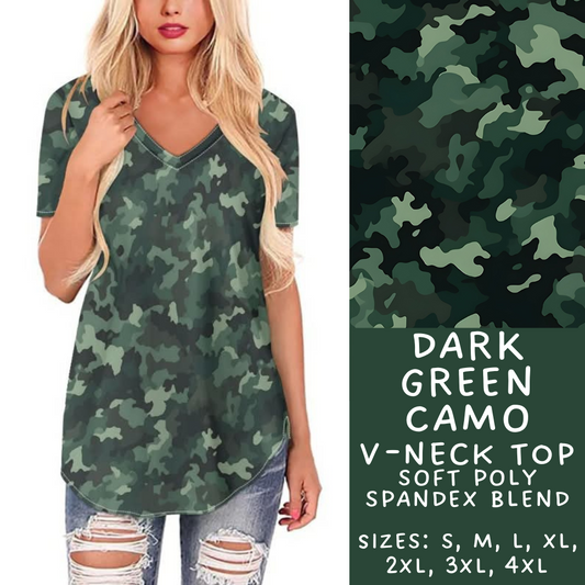 Batch #303 - Camo Colors - Closes 3/13 - ETA early/mid May - Dark Green Camo V-Neck Tee