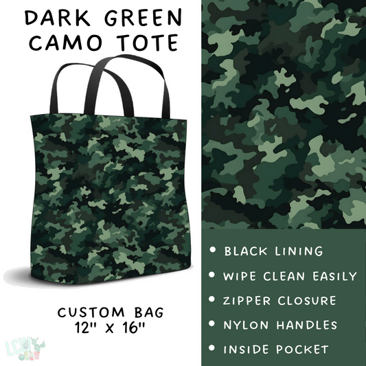 Batch #303 - Camo Colors - Closing 3/13, ETA mid May - Dark Green Camo Tote