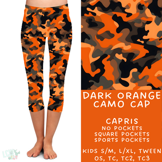 Batch #303 - Camo Colors - Closing 3/13, ETA mid May - Dark Orange Camo Capri Leggings