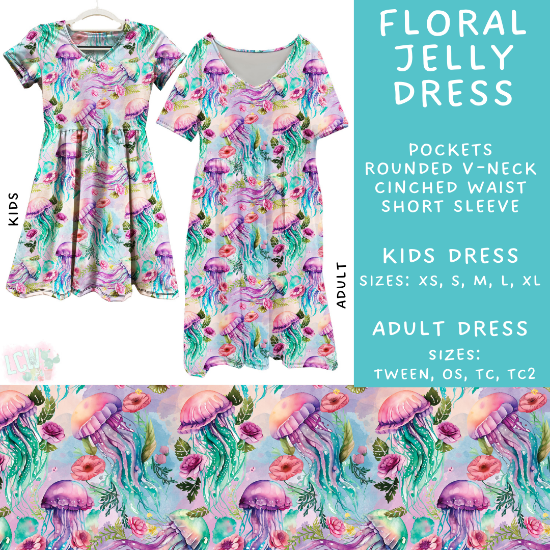 Batch #307 - Sea Life - Closes 3/20 - ETA mid May - Floral Jelly Adult & Kids Dresses