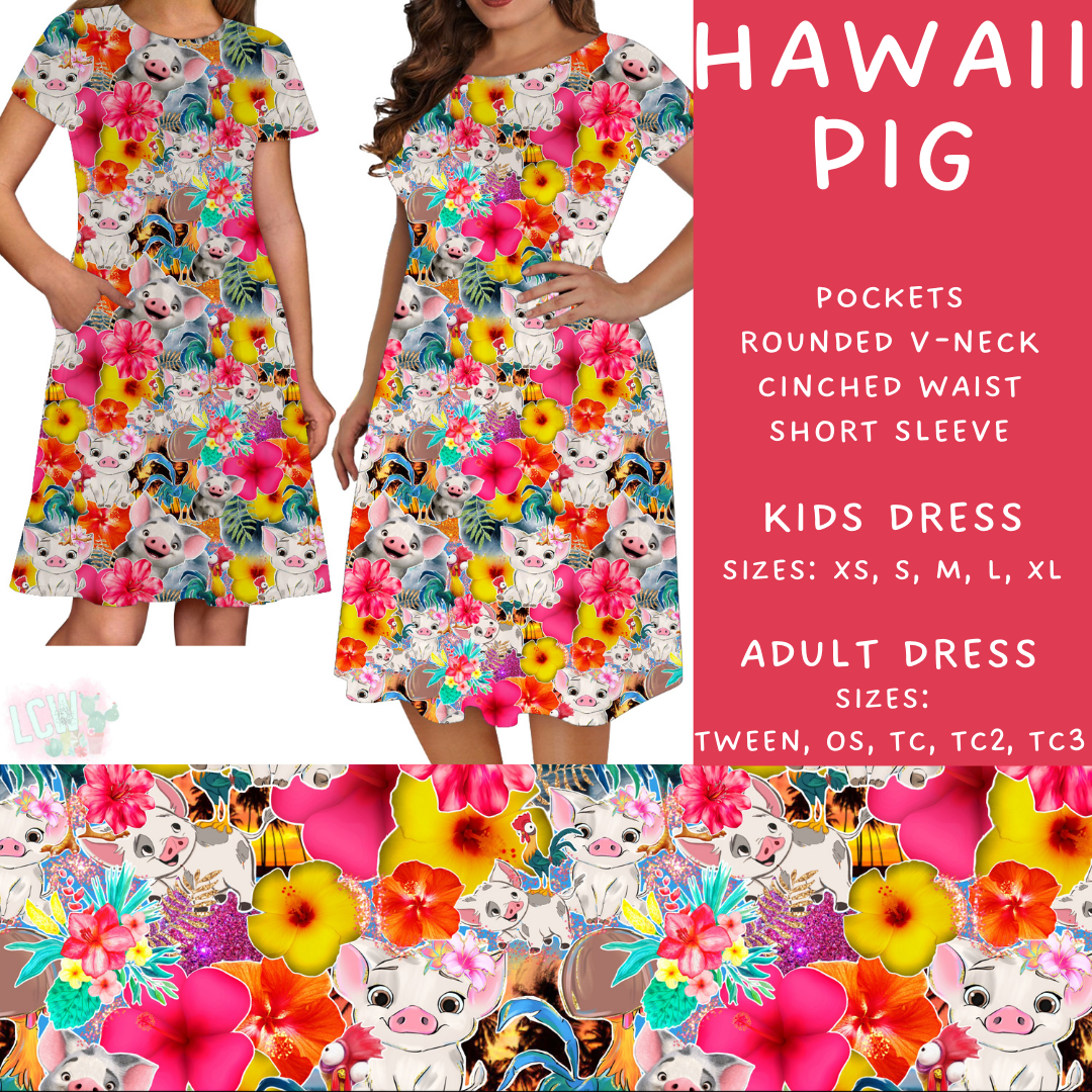 Batch #302 - Magical Faves 11 - Closes 3/12 - ETA early/mid May - Hawaii Pig Adult & Kids Dresses