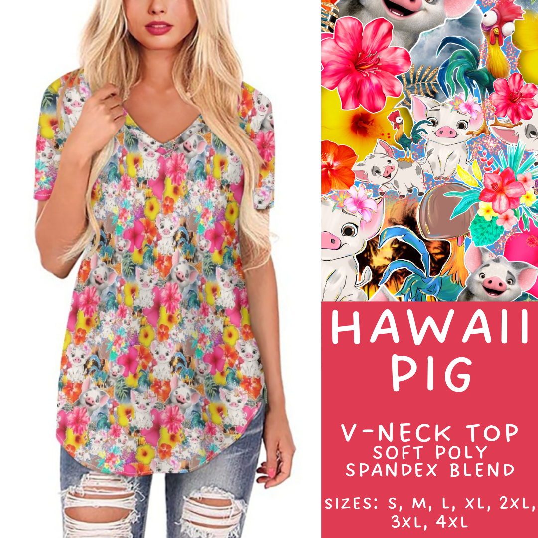 Batch #302 - Magical Faves 11 - Closes 3/12 - ETA early/mid May - Hawaii Pig V-Neck Tee