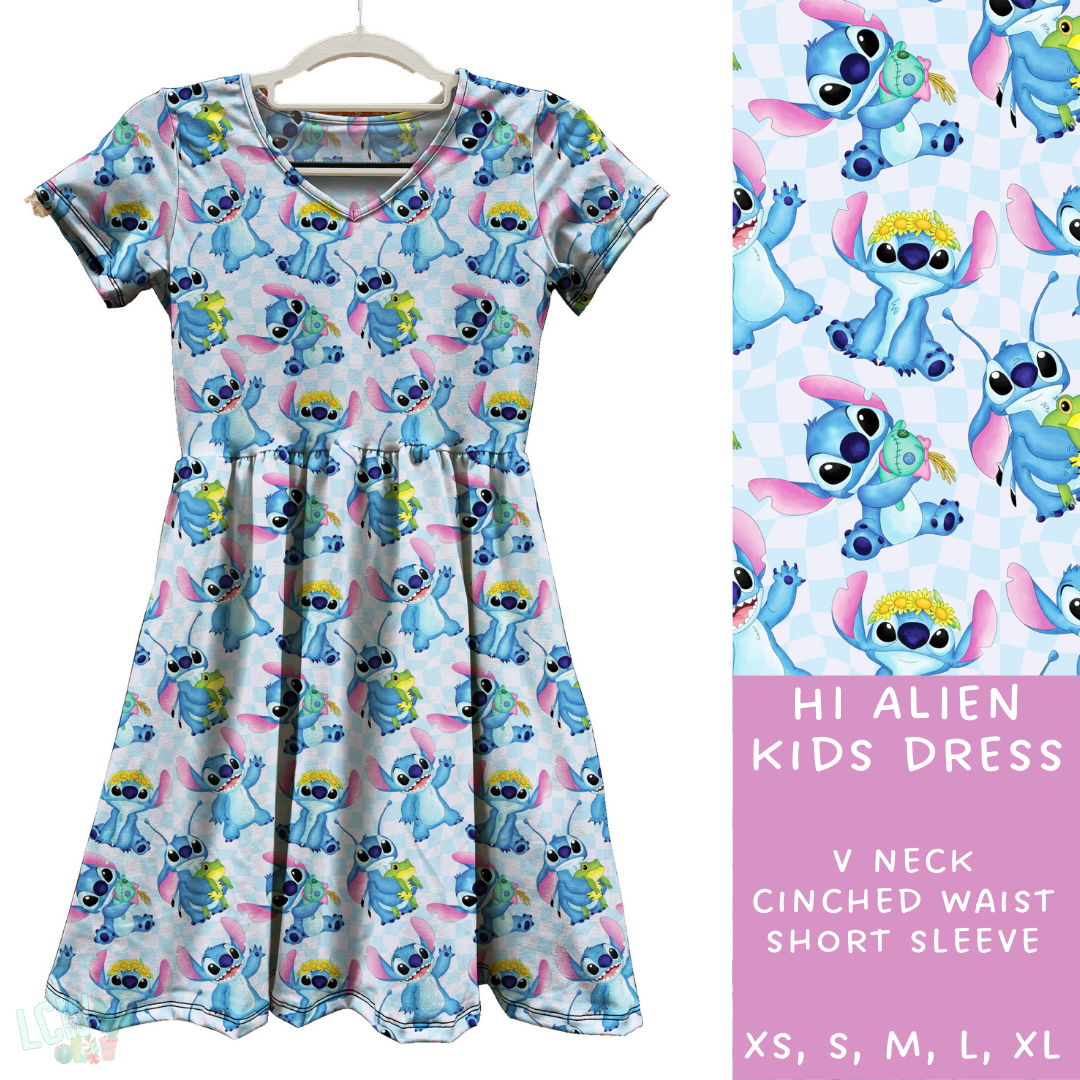 Ready To Ship - Hi Alien Kids Dress