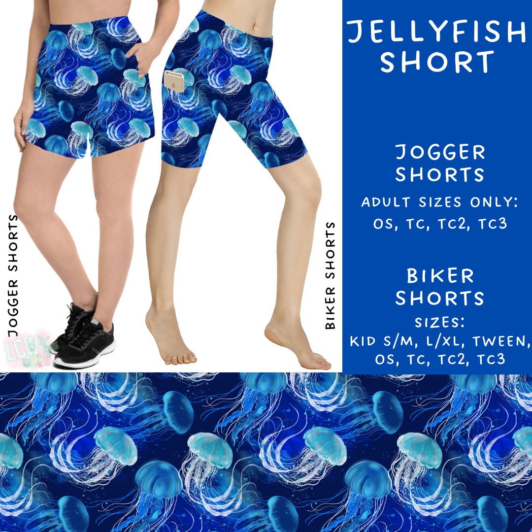 Batch #307 - Sea Life - Closes 3/20 - ETA mid May - Jellyfish Biker & Jogger Shorts