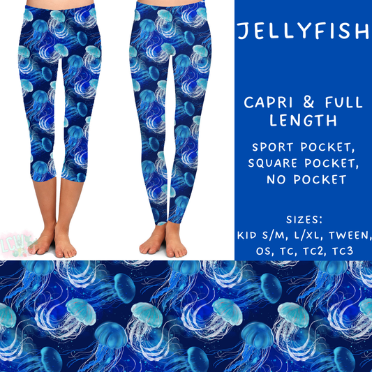 Batch #307 - Sea Life - Closes 3/20 - ETA mid May - Jellyfish Full and Capri Length Leggings