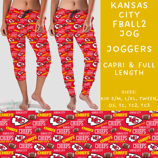 Ready To Ship - Kansas City FBall2 Full and Capri Length Joggers