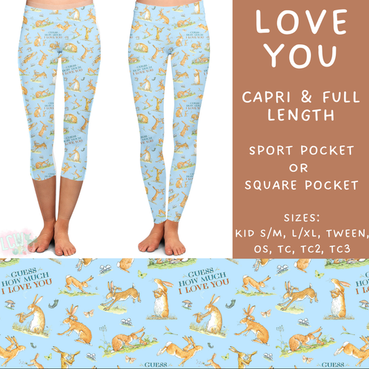 Batch #308 - Storybook Collection 2 - Closes 3/21 - ETA mid May - Love You Full and Capri Length Leggings