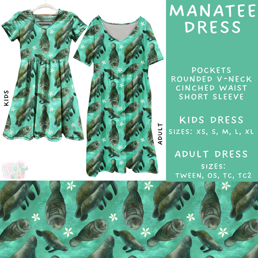 Batch #307 - Sea Life - Closes 3/20 - ETA mid May - Manatee Adult & Kids Dresses