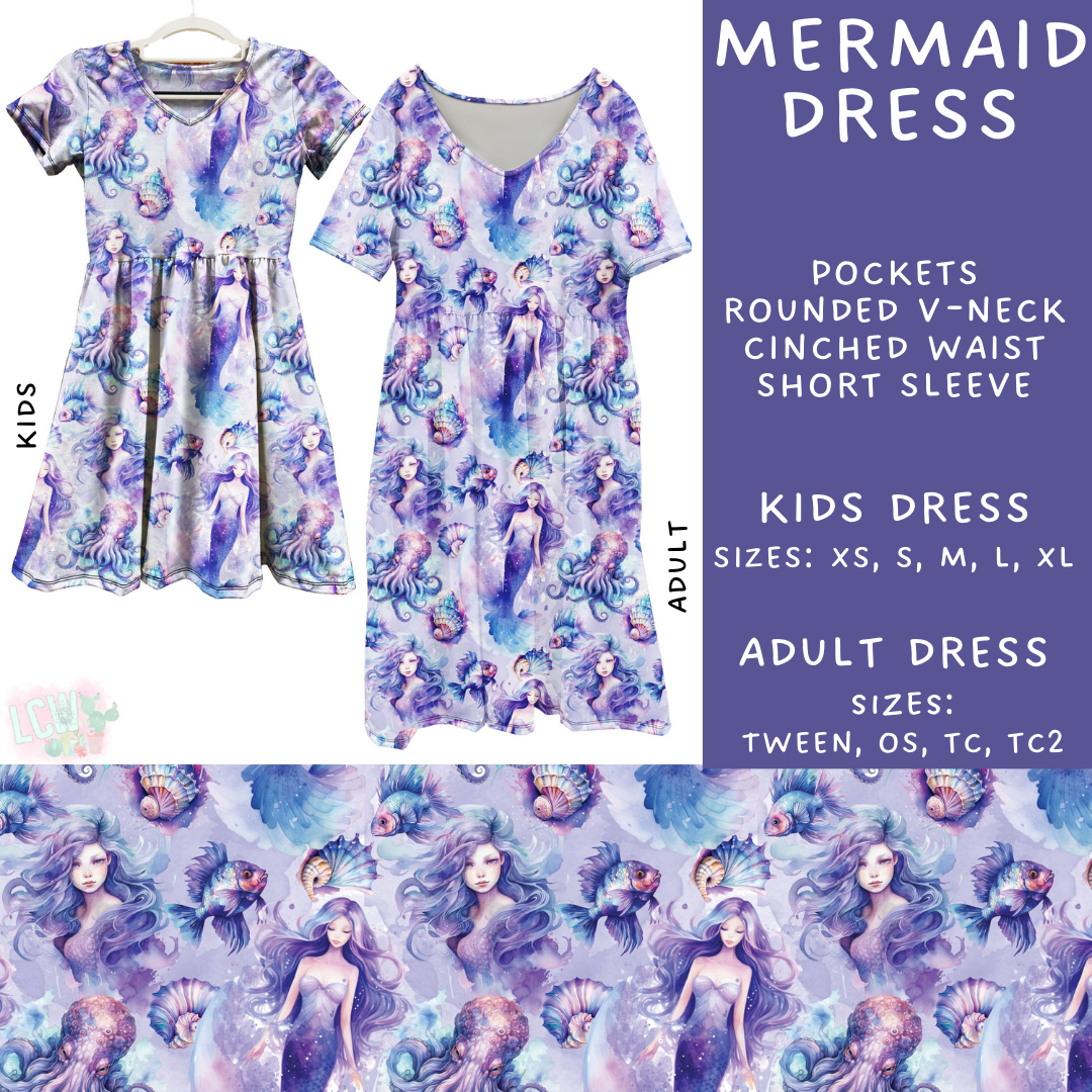 Batch #307 - Sea Life - Closes 3/20 - ETA mid May - Mermaid Adult & Kids Dresses