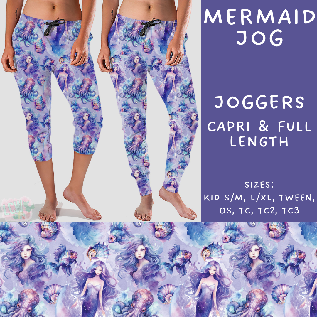 Batch #307 - Sea Life - Closes 3/20 - ETA mid May - Mermaid Full and Capri Length Joggers