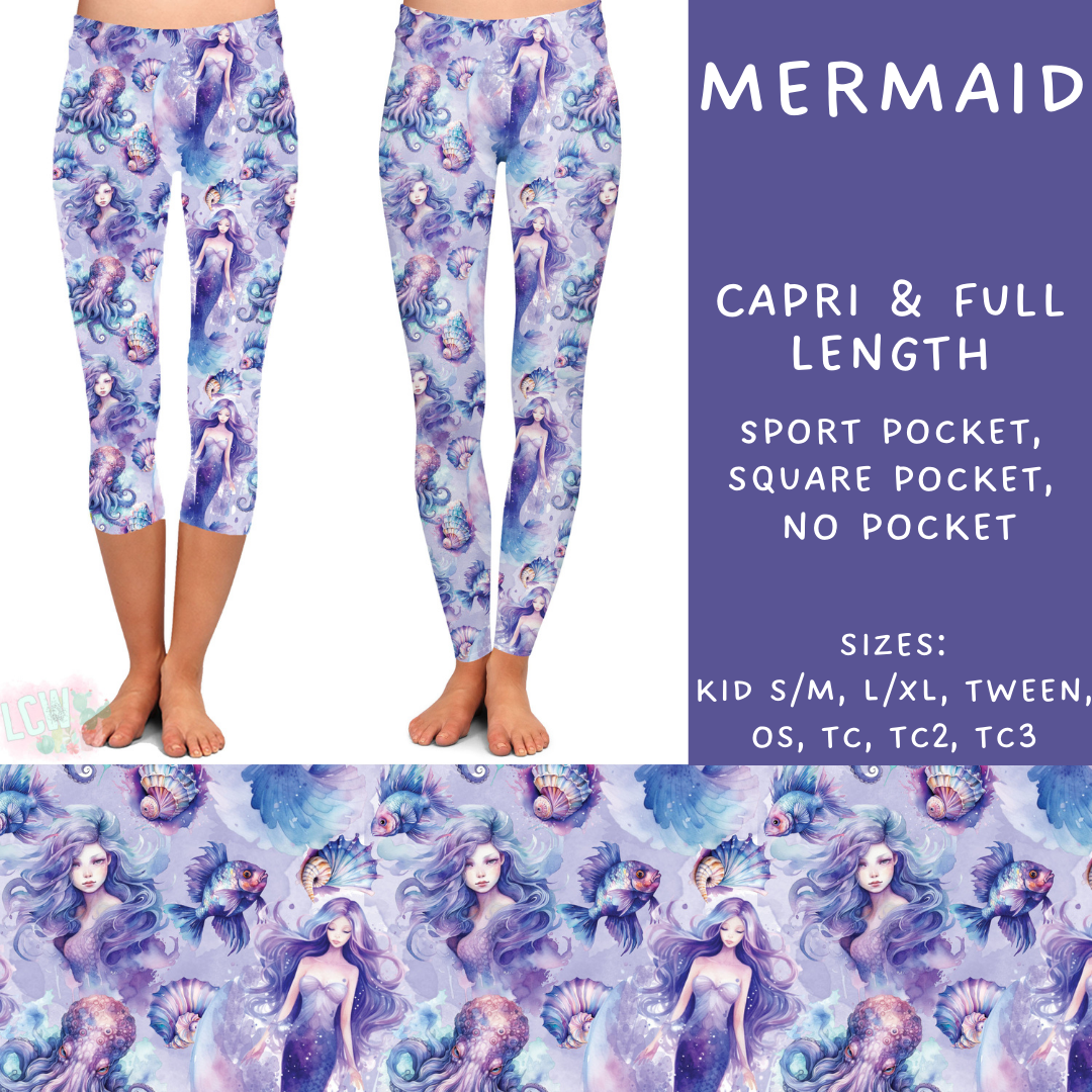 Batch #307 - Sea Life - Closes 3/20 - ETA mid May - Mermaid Full and Capri Length Leggings