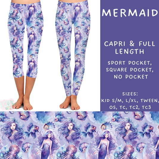 Batch #307 - Sea Life - Closes 3/20 - ETA mid May - Mermaid Full and Capri Length Leggings