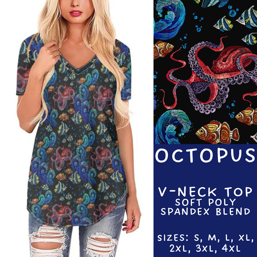 Batch #307 - Sea Life - Closes 3/20 - ETA mid May - Octopus V-Neck Tee