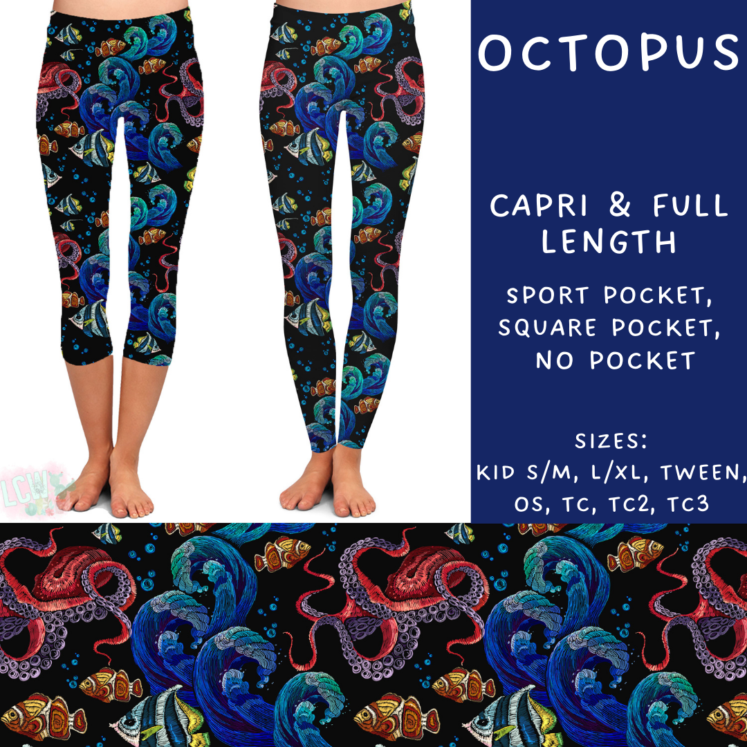 Batch #307 - Sea Life - Closes 3/20 - ETA mid May - Octopus Full and Capri Length Leggings