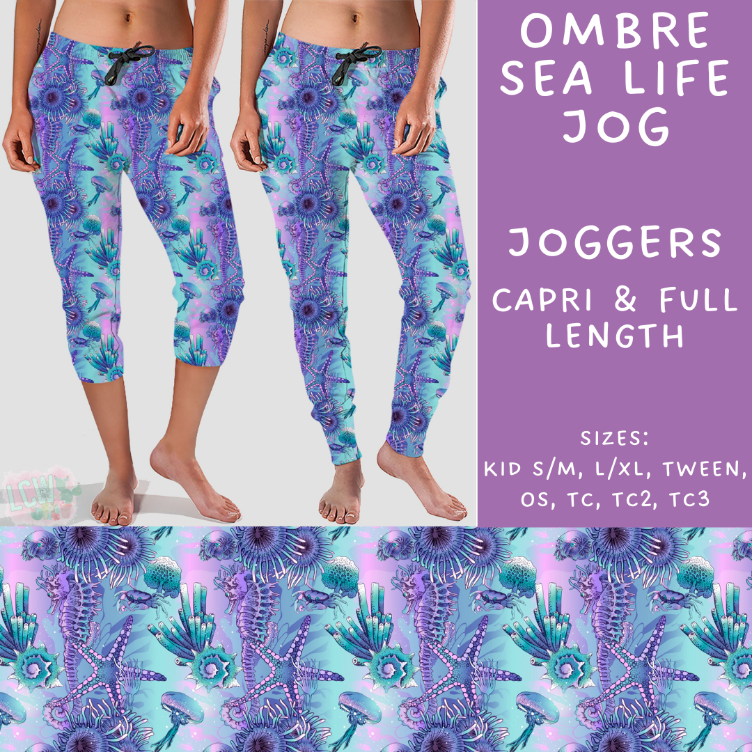 Batch #307 - Sea Life - Closes 3/20 - ETA mid May - Ombre Sea Life Full and Capri Length Joggers