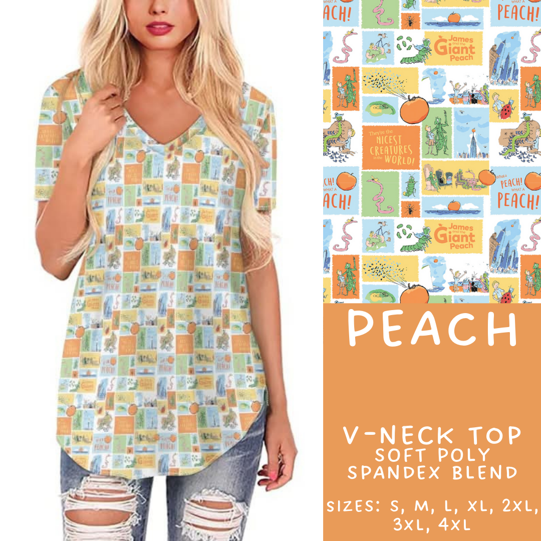 Batch #308 - Storybook Collection 2 - Closes 3/21 - ETA mid May - Peach V-Neck Tee