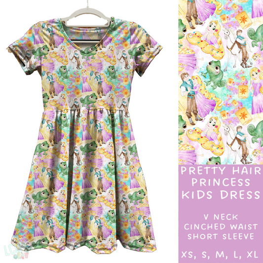 Ready To Ship - Pretty Hair Princess Kids Dress - Kids Small