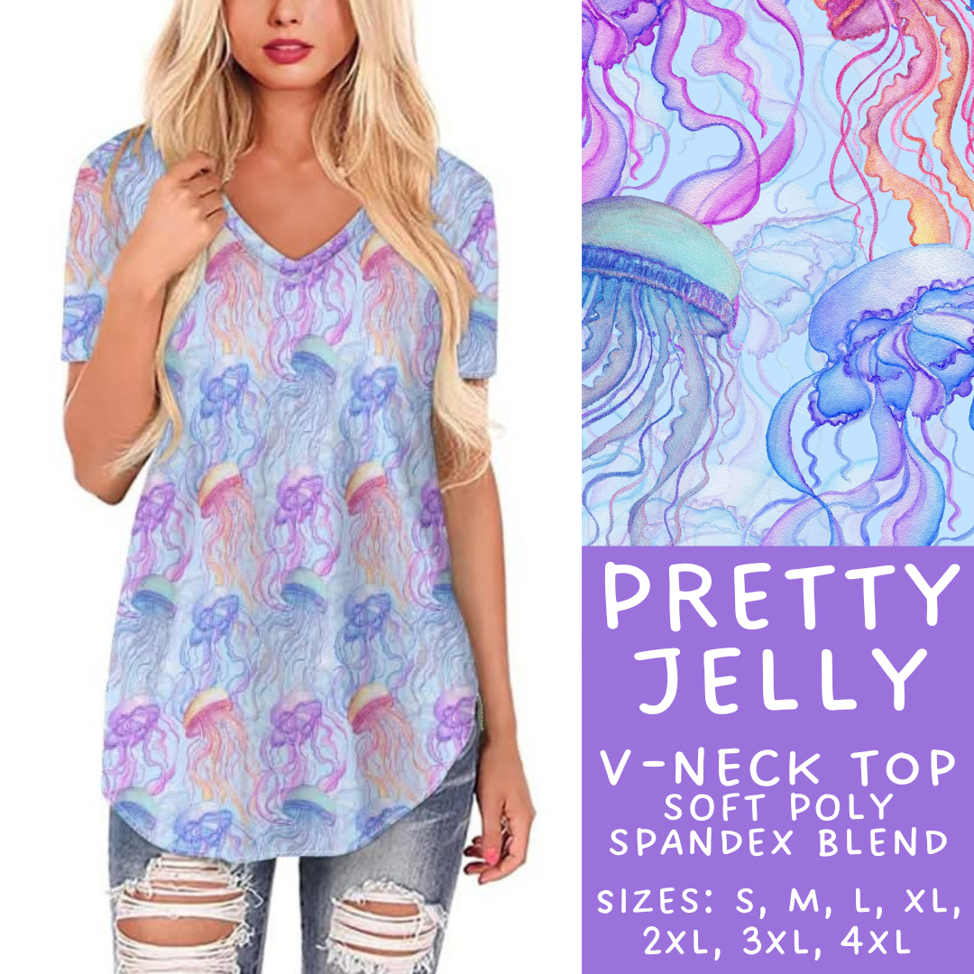 Batch #307 - Sea Life - Closes 3/20 - ETA mid May - Pretty Jelly V-Neck Tee