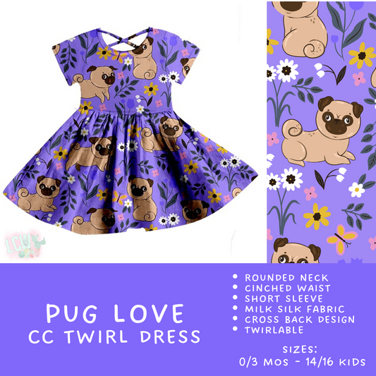 Ready To Ship - Criss Cross Twirl Dresses - Pug Love Kids Twirl Criss Cross Dress