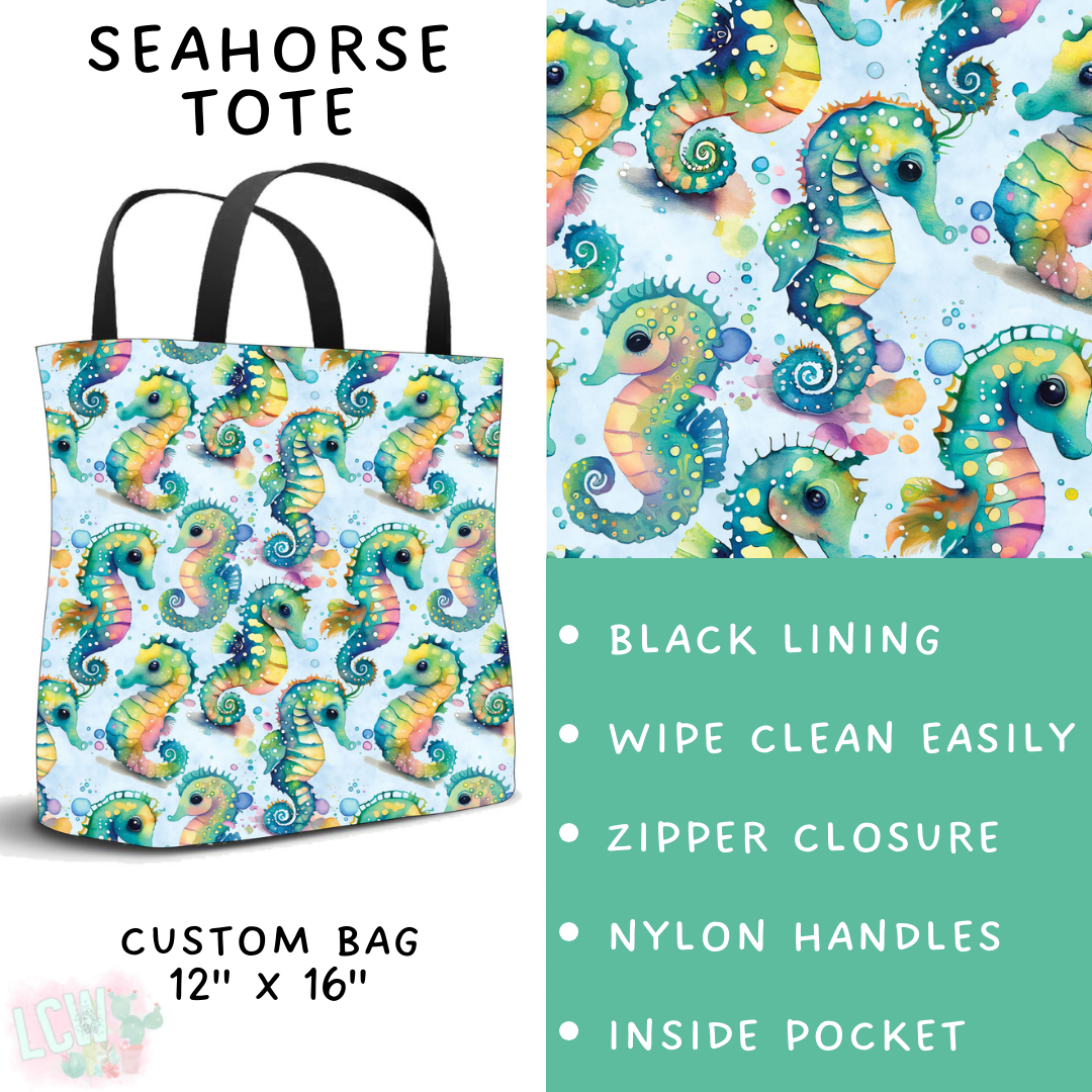 Batch #307 - Sea Life - Closes 3/20 - ETA mid May - Seahorse Tote