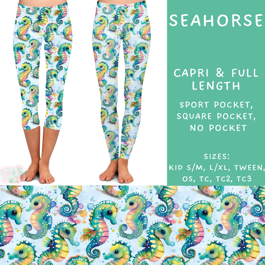 Batch #307 - Sea Life - Closes 3/20 - ETA mid May - Seahorse Full and Capri Length Leggings