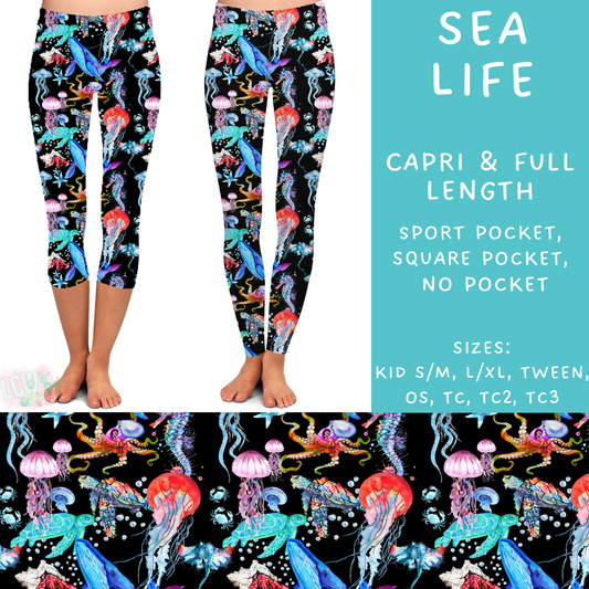 Batch #307 - Sea Life - Closes 3/20 - ETA mid May - Sea Life Full and Capri Length Leggings