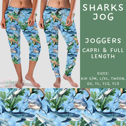 Batch #307 - Sea Life - Closes 3/20 - ETA mid May - Sharks Full and Capri Length Joggers