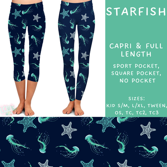 Batch #307 - Sea Life - Closes 3/20 - ETA mid May - Starfish Full and Capri Length Leggings