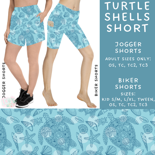 Batch #307 - Sea Life - Closes 3/20 - ETA mid May - Turtle Shells Biker & Jogger Shorts